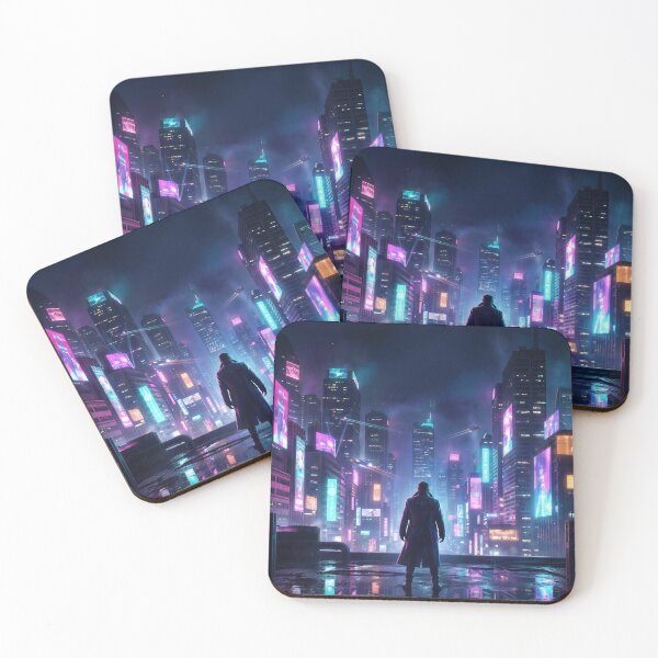 Item preview, Neon Skyline Vigil Cyberpunk City designed and sold by SnazzifyDigital.