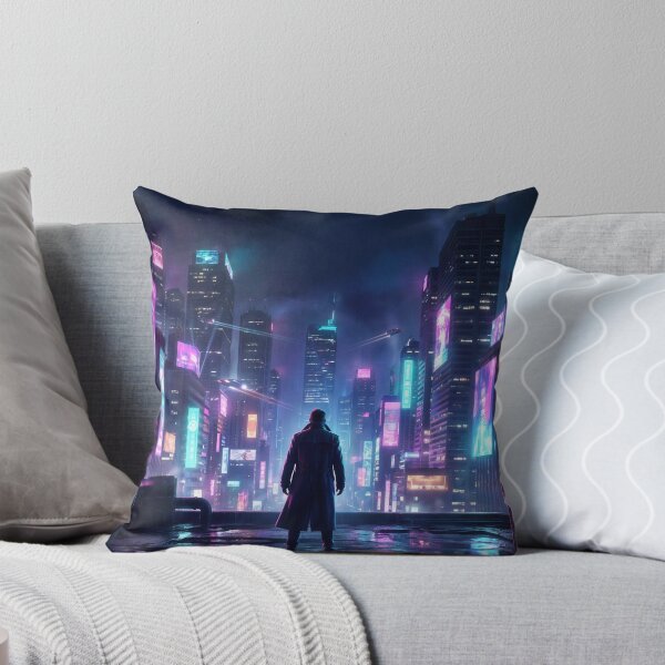 Item preview, Neon Skyline Vigil Cyberpunk City designed and sold by SnazzifyDigital.