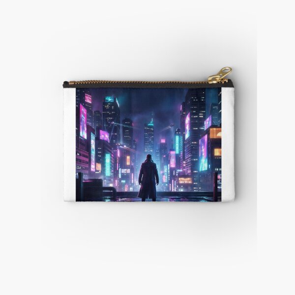 Item preview, Neon Skyline Vigil Cyberpunk City designed and sold by SnazzifyDigital.
