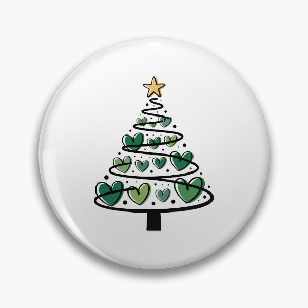 Item preview, Christmas Tree Green Hearts – Minimalist Holiday Doodle Art designed and sold by jkrphoto.