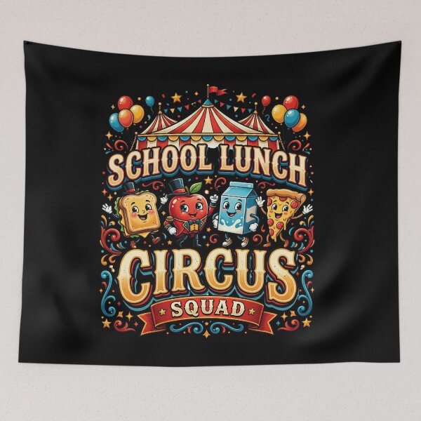 Item preview, School Lunch Circus Squad : Funny Food Clipart Kids Lunch Design Back To School Classroom Cafeteria Food Characters designed and sold by NewaveBoutique.