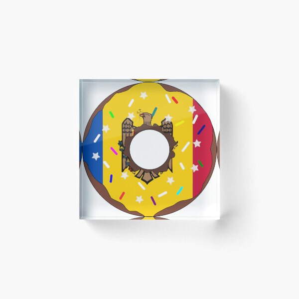 Item preview, Moldova Flag Donut – Colorful Sprinkles Country Pride designed and sold by TheIconSmith.