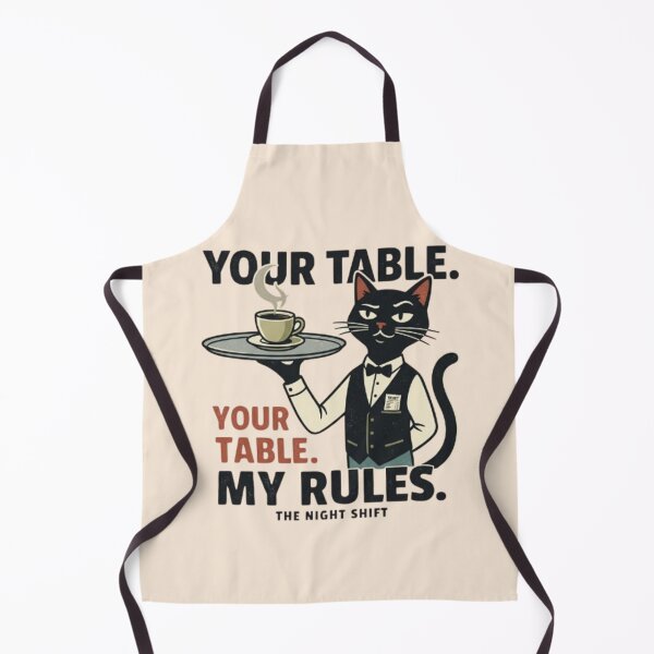 Item preview, Your Table My Rules Black Cat Waiter | Funny Night Shift Coffee Art designed and sold by Dogandesighn.