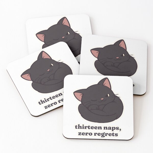 Item preview, Lazy Black Cat Thirteen Naps Zero Regrets designed and sold by OuqCreations.