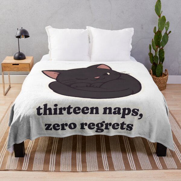 Item preview, Lazy Black Cat Thirteen Naps Zero Regrets designed and sold by OuqCreations.