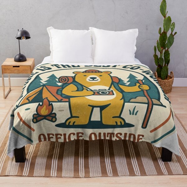 Item preview, Retro Camping Bear Sticker - Nature Is The Best Co-Worker Office Outside designed and sold by Mandatory.