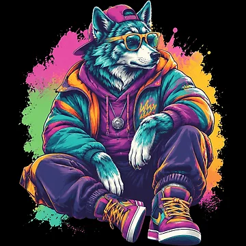Artwork thumbnail, Cool Wolf Rapper by Samson-Benjamin