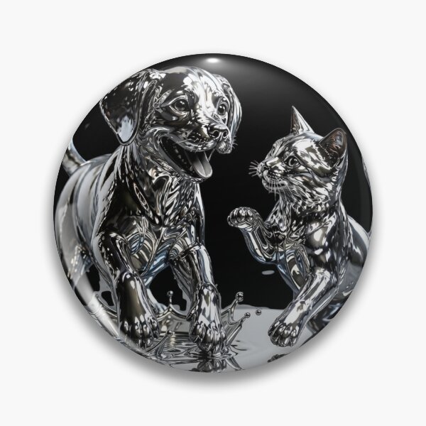 Item preview, Liquid Chrome Splash Dog Cat  LazyDayzCo designed and sold by LazyDayzCo.