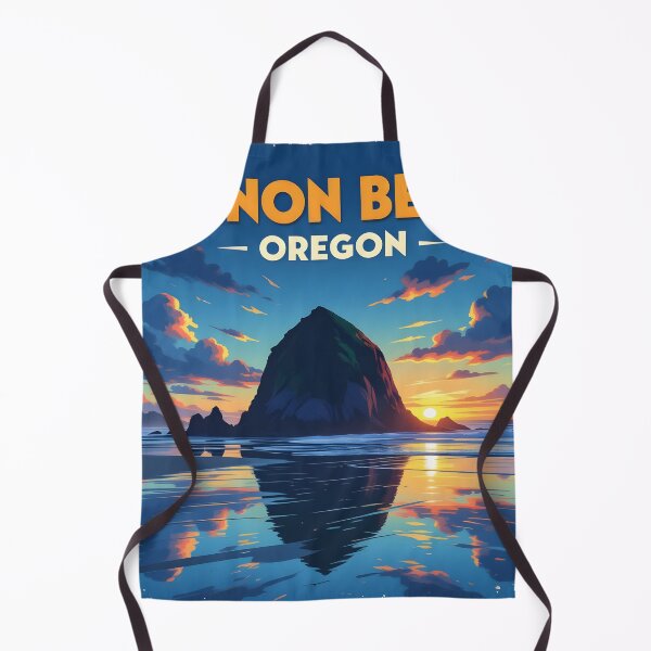 Item preview, Cannon Beach Oregon – Vintage Haystack Rock Sunset Travel Poster designed and sold by LSVart.
