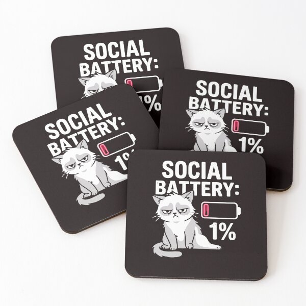 Item preview, Social battery 1% designed and sold by DigitalDreamStudio.