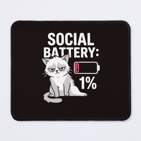 Item preview, Social battery 1% designed and sold by DigitalDreamStudio.