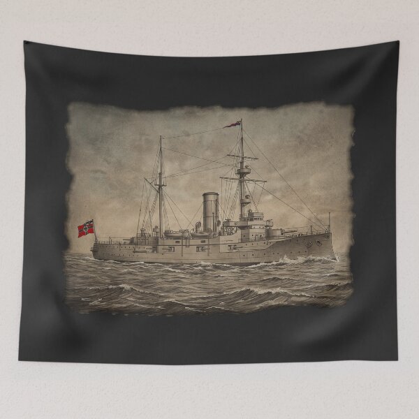 Item preview, German Battleship Sachsen Print: Imperial Naval Folly designed and sold by FreiherrPK.