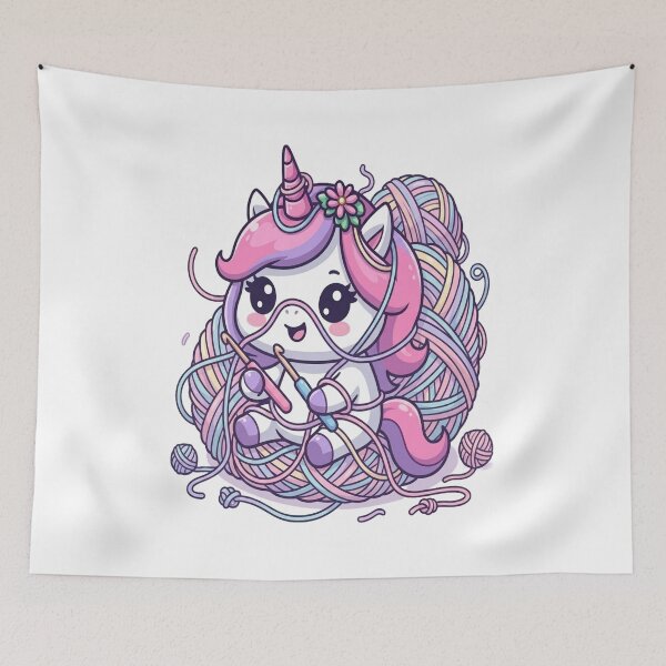 Item preview, Cute Unicorn Crocheting Yarn Ball designed and sold by Ella_Sketch.