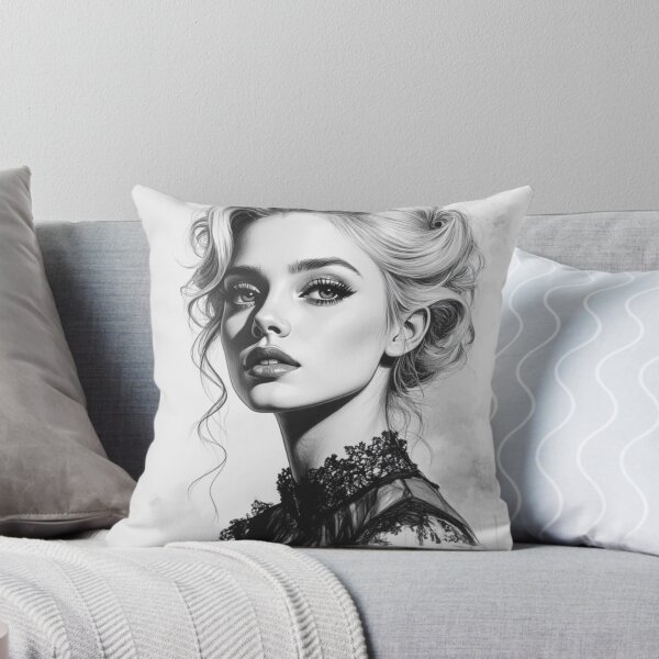 Item preview, Victorian Grace - Monochrome Fine Art Portrait Illustration designed and sold by nhk999.