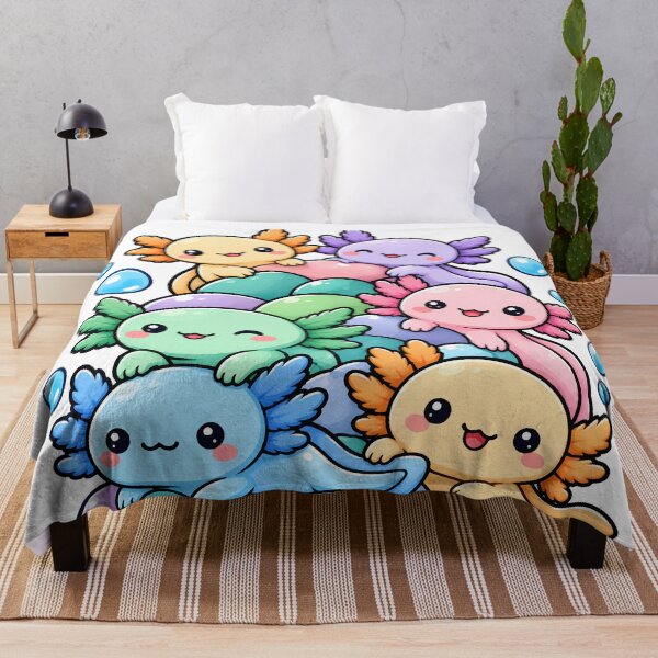 Item preview, Cute Kawaii Axolotl Pile Colorful Cartoon designed and sold by Charul2dartist.