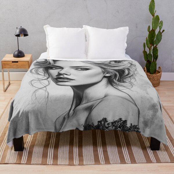 Item preview, Refined Beauty - Monochrome Portrait with Vintage Elegance designed and sold by nhk999.