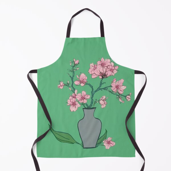 Item preview, Grey vase with appelblossom illustration Ikebana style designed and sold by Photopat.