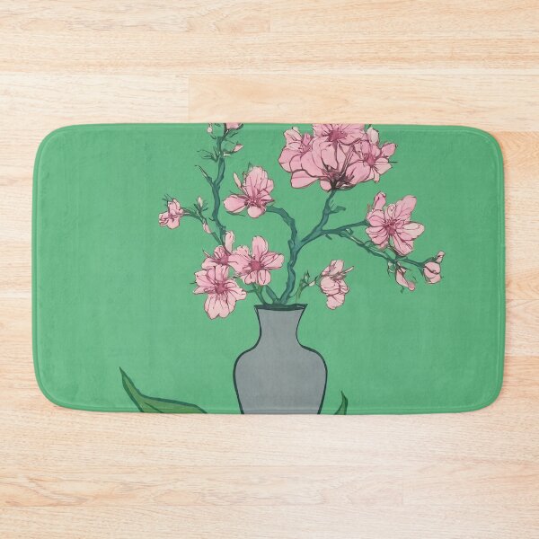 Item preview, Grey vase with appelblossom illustration Ikebana style designed and sold by Photopat.