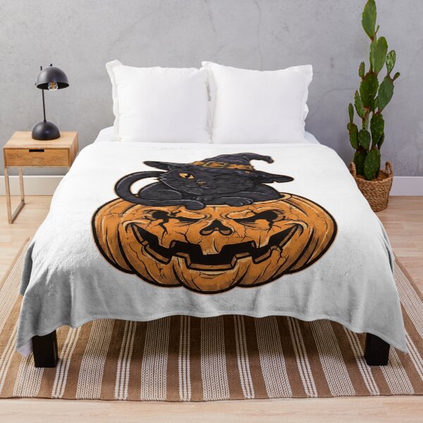Item preview, Witch Cat in Pumpkin Halloween Art designed and sold by OlyvieArt.