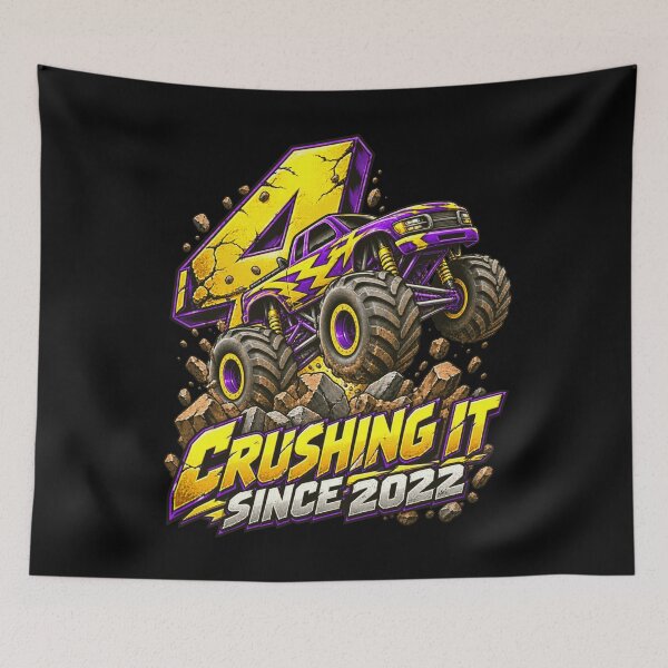 Item preview, 4 Crushing It Since 2022 Monster Truck Fourth Birthday designed and sold by FolkGraphics.