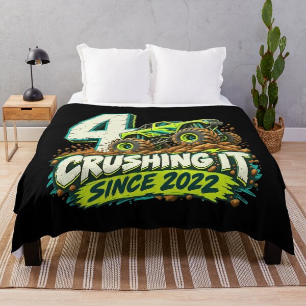 Item preview, 4 Crushing It Since 2022 Monster Truck 4th Birthday Boy designed and sold by FolkGraphics.