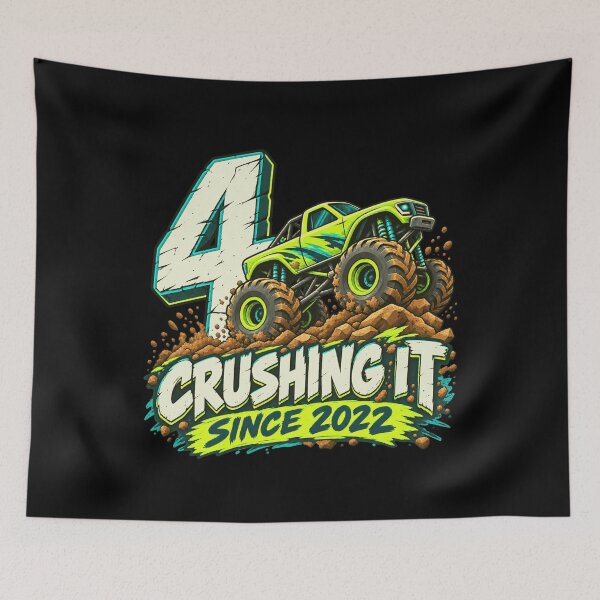 Item preview, 4 Crushing It Since 2022 Monster Truck 4th Birthday Boy designed and sold by FolkGraphics.