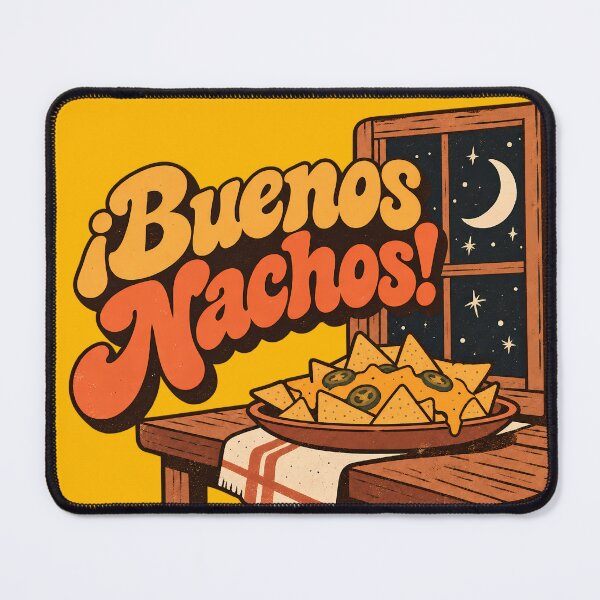 Item preview, ¡Buenos Nachos! – Funny Spanish Nacho Pun Retro Design designed and sold by Douglystuff.