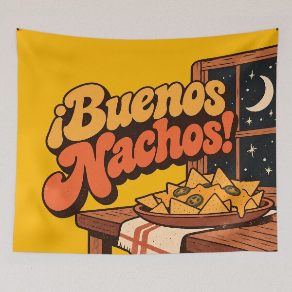 Item preview, ¡Buenos Nachos! – Funny Spanish Nacho Pun Retro Design designed and sold by Douglystuff.