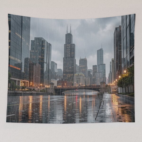 Item preview, After the Storm - Rainy Metropolitan Waterfront Art designed and sold by nhk999.