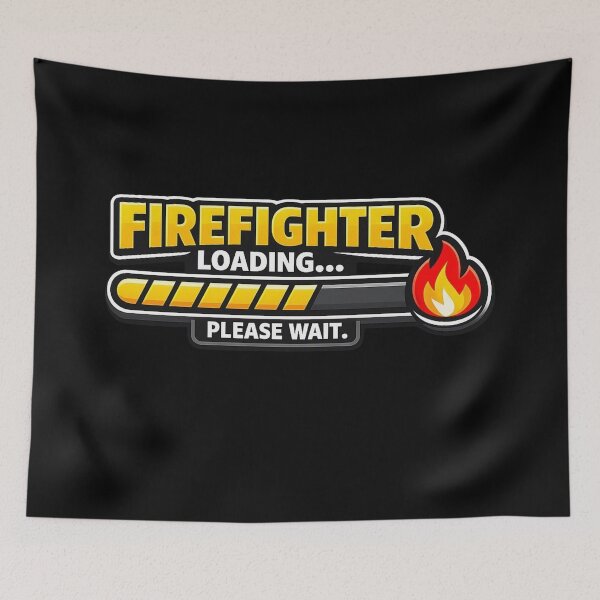 Item preview, Firefighter Loading – Funny Firefighter Progress Bar Sticker designed and sold by Timeless Junction.