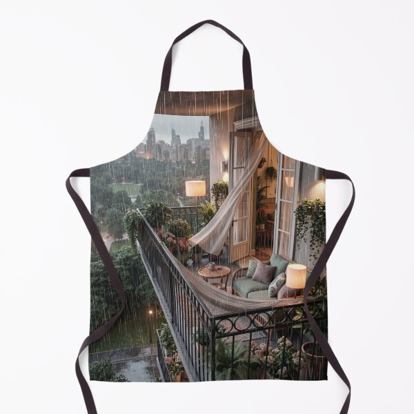 Item preview, Cozy Balcony Retreat - Rainy Night City Escape Art designed and sold by nhk999.
