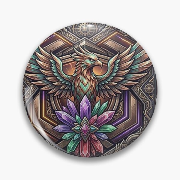 Item preview, Mythical Phoenix & Elemental Force Badge designed and sold by Dogandesighn.