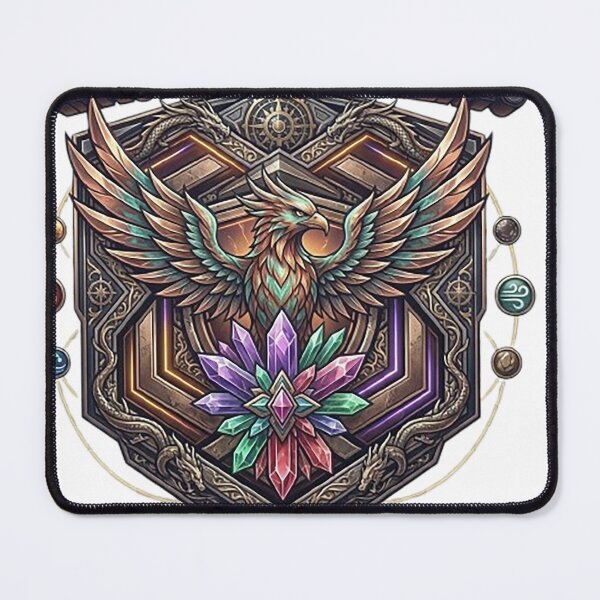 Item preview, Mythical Phoenix & Elemental Force Badge designed and sold by Dogandesighn.