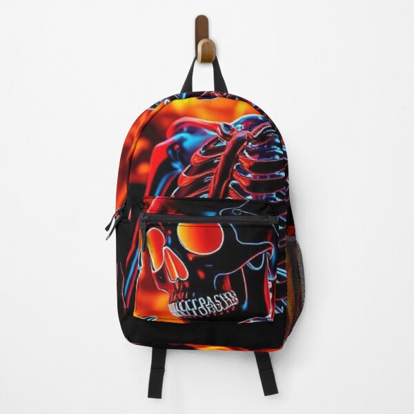 Item preview, Neon Fire Skeleton Glowing Skull Horror Dark Fantasy Art designed and sold by FusionCipher.