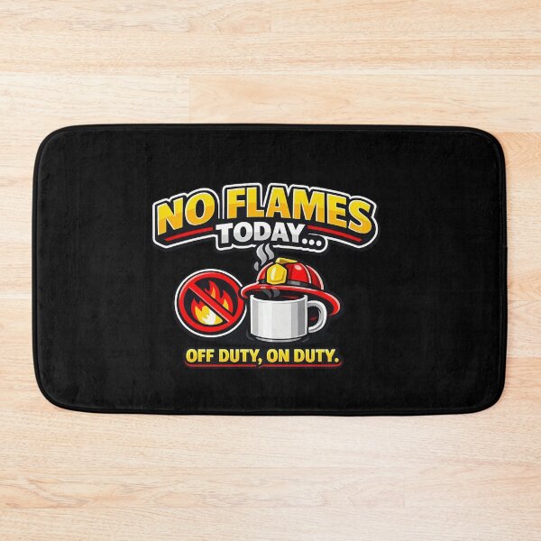 Item preview, No Flames Today – Funny Firefighter Coffee Break Sticker  designed and sold by Timeless Junction.