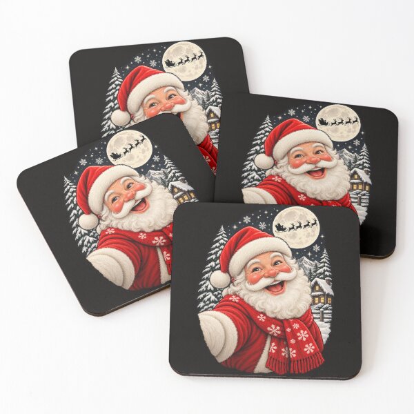 Item preview, Jolly Santa Claus Selfie With Flying Sleigh On Christmas Eve designed and sold by CozyCubs-Art.