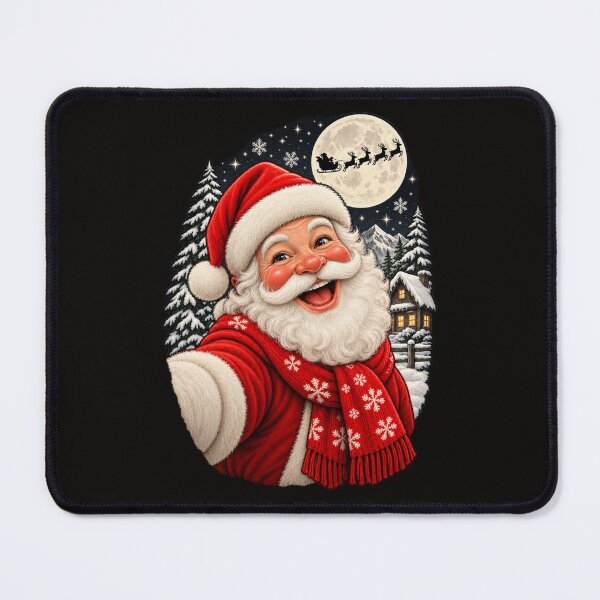 Item preview, Jolly Santa Claus Selfie With Flying Sleigh On Christmas Eve designed and sold by CozyCubs-Art.