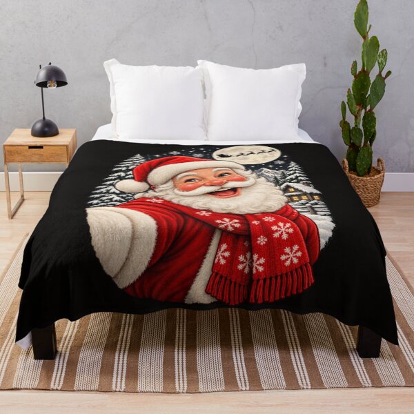Item preview, Jolly Santa Claus Selfie With Flying Sleigh On Christmas Eve designed and sold by CozyCubs-Art.