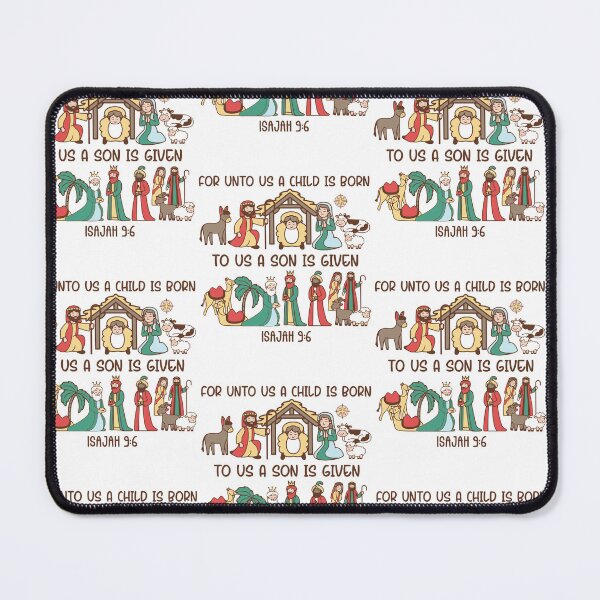 Item preview, For Unto Us Nativity Isaiah 9:6 Christian Christmas designed and sold by RDGNR.