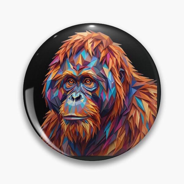 Item preview, Orangutan Portrait Geometric Wildlife Art designed and sold by redsharkuk.