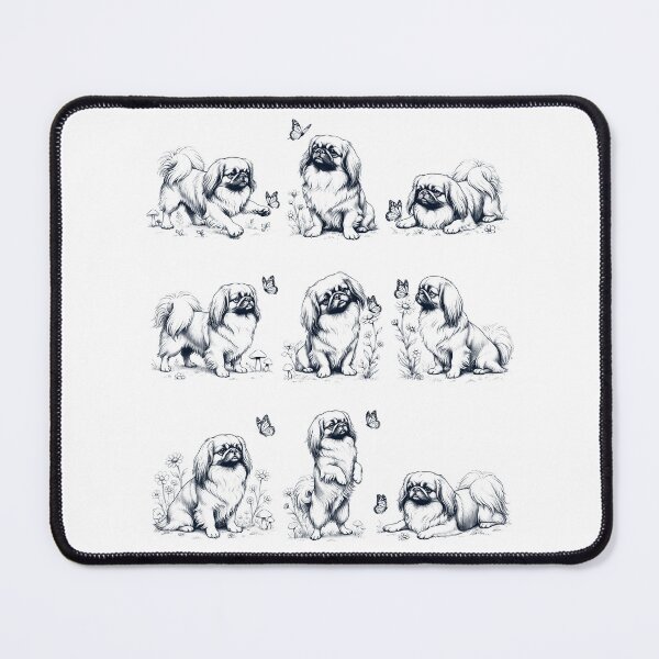Item preview, Vintage Pekingese with Butterfly Flower Dog Lover designed and sold by dian-rody-crest.