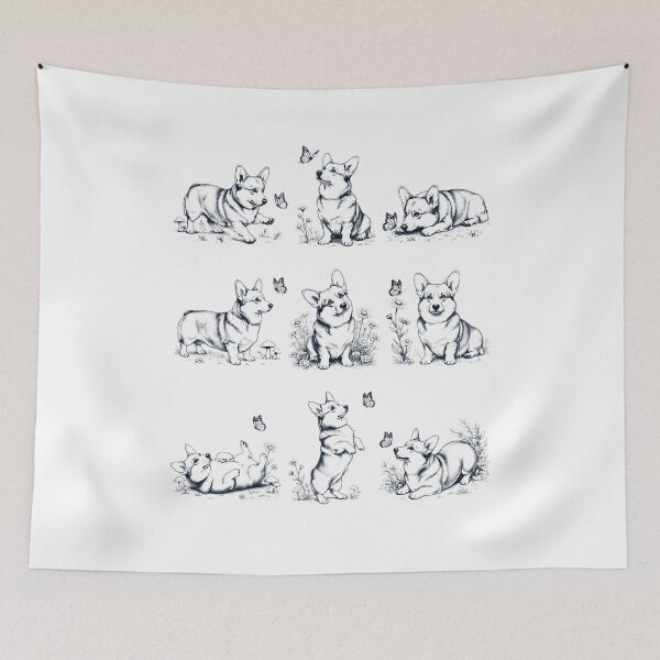Item preview, Vintage Pembroke Welsh Corgi with Butterfly Flower Dog Lover designed and sold by dian-rody-crest.