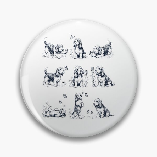 Item preview, Vintage Petit Basset Griffon Vendeen with Butterfly Flower Dog Lover designed and sold by dian-rody-crest.