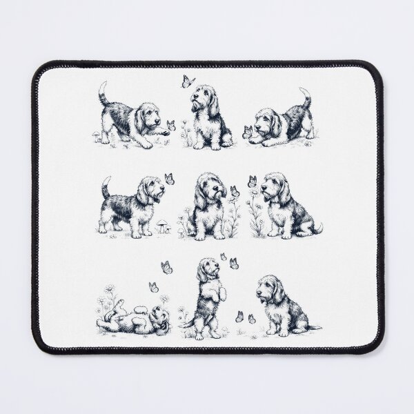 Item preview, Vintage Petit Basset Griffon Vendeen with Butterfly Flower Dog Lover designed and sold by dian-rody-crest.