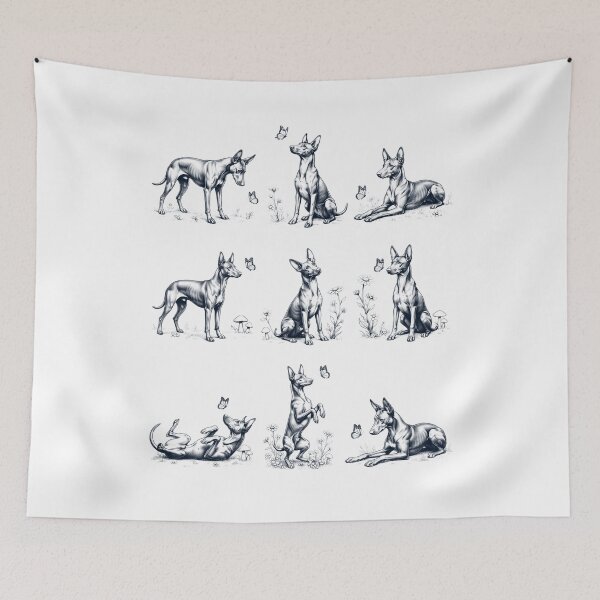 Item preview, Vintage Pharaoh Hound with Butterfly Flower Dog Lover designed and sold by dian-rody-crest.