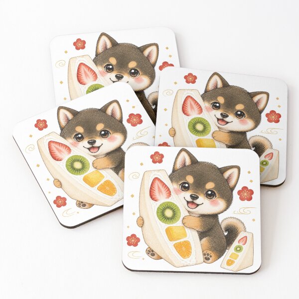 Item preview, Sesame Shiba Inu Hugging a Giant Fruit Sando designed and sold by Kawaii Matcha Studio.