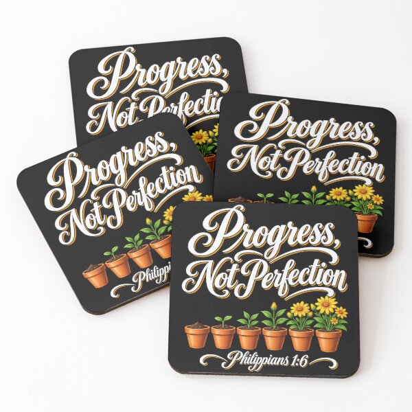Item preview, Progress Over Perfection Inspirational Motivational Quote designed and sold by Trendably.