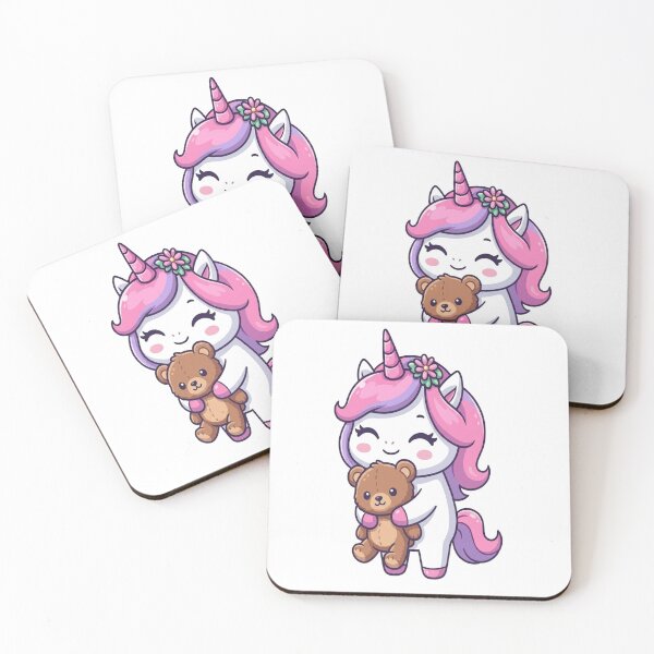 Item preview, Cute Unicorn Hugging Teddy Bear designed and sold by Ella_Sketch.