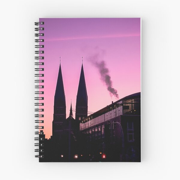 Item preview, Lübeck St. Mary's Church silhouette – Magical purple sunset designed and sold by Tammigrafie.