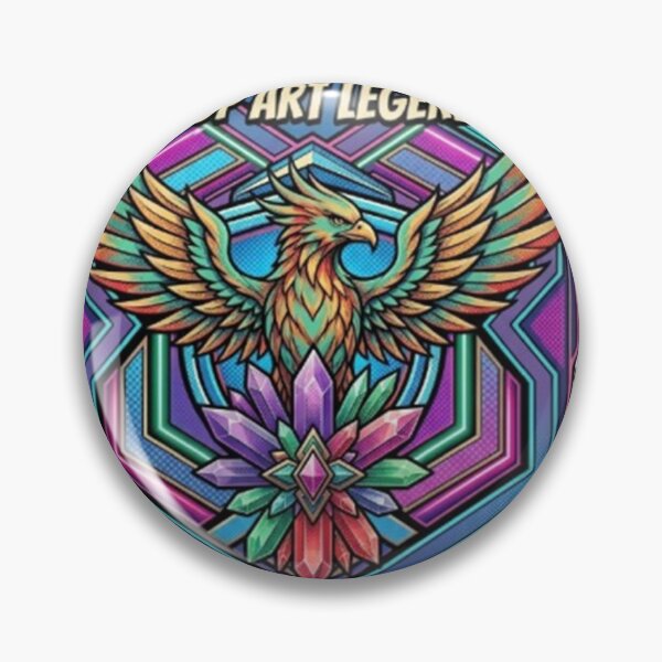 Item preview, Pop Art Elemental Phoenix Crest & Crystals - Universal Mastery Emblem designed and sold by Dogandesighn.